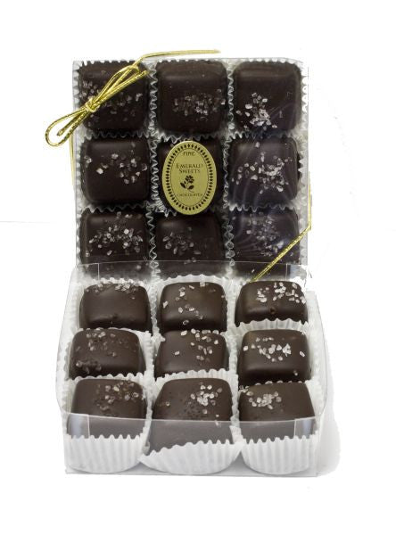 Dark Chocolate Sea Salt Caramels (9pc)